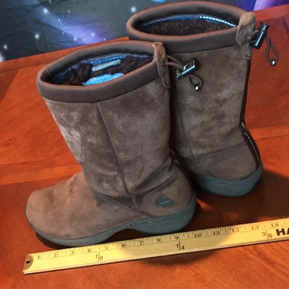 Merrell brown leather faux fur winter boots shoes size 7 - Picture 15 of 16